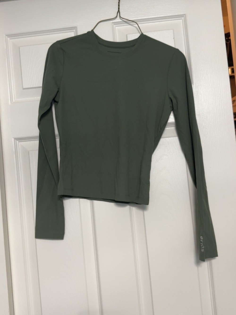NWOT FIGS Olive Green Long Sleeve Underscrub Top XXS